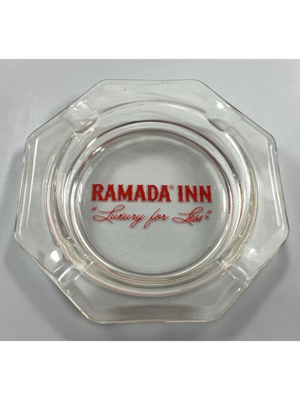 Ramada Inn Clear Glass Ashtray Vintage Octagon Design 1970s Luxury for Less